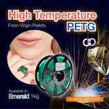 Emerald:  High Temp 235° C - 290° C Virgin PET-G (*Eject your ABS*)